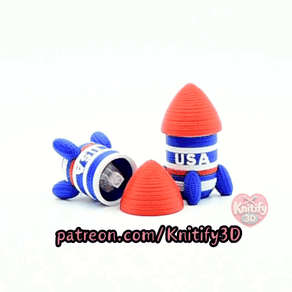 Knitify3D-Knitted Usa Rocketship Fidget Clicker Keychain_11.gif