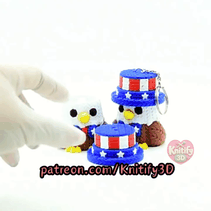 Knitify3D-Knitted Patriotic Eagle Set of Clicker Keychains_10.gif