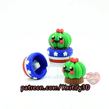 Knitify3D-Knitted Happy Cactus for Plant Lovers Fidget Clicker Keychain_10.gif