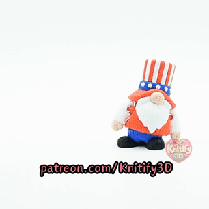 Knitify3D-Knitted Patriotic Gnome Articulated Keychain_10.gif