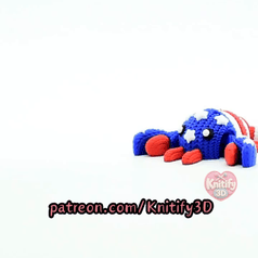 Knitify3D-Knitted July 4th Patriotic Lobster Articulated Keychain_10.gif